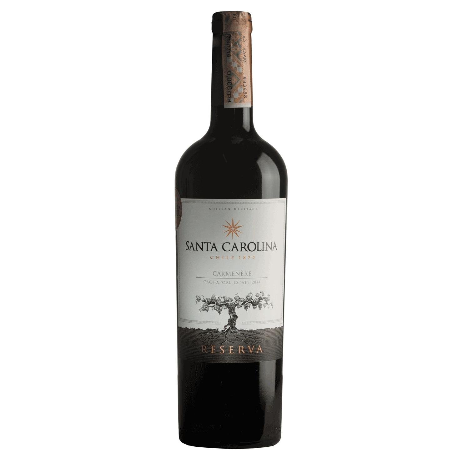 Вино Santa Carolina Reserva Carmenere 13.5% 0.75 л - фото 1