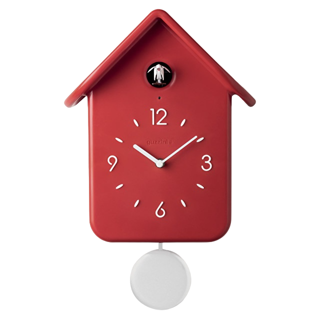 Часы настенные Guzzini Home с кукушкой и маятниковым колоколом, красный (16860255) - фото 1