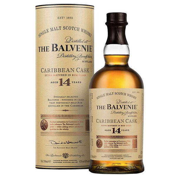 Виски Balvenie 14 Year Old Caribbean Cask Single Malt Scotch Whisky, 43%, 0,7 л - фото 1