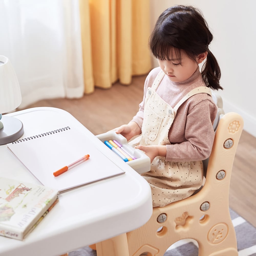 Детский функциональный столик и два стульчика Poppet Классик, серый (PP-001C) - фото 4
