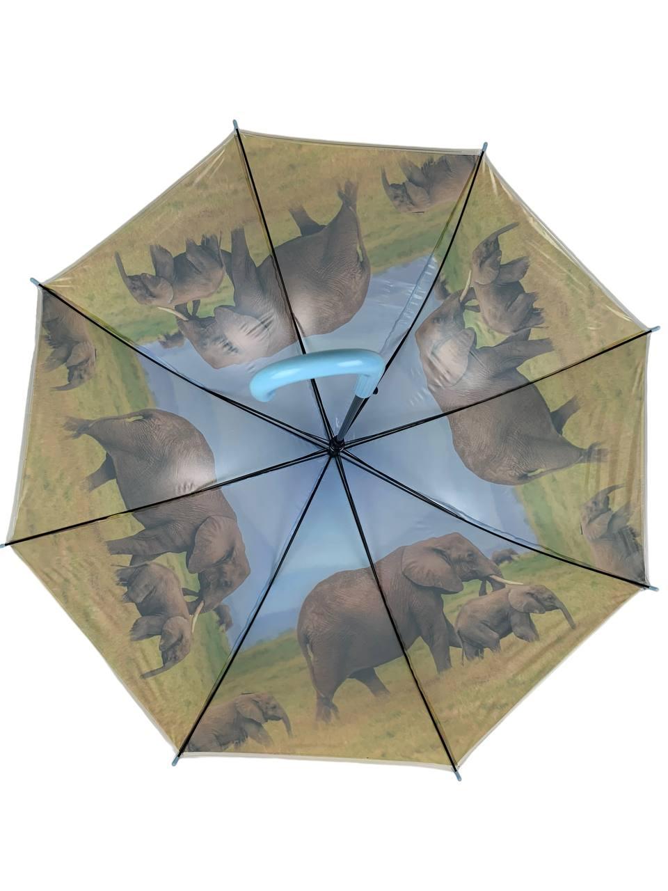 Жіноча парасолька-палиця напівавтомат Swift 97 см блакитна - фото 3