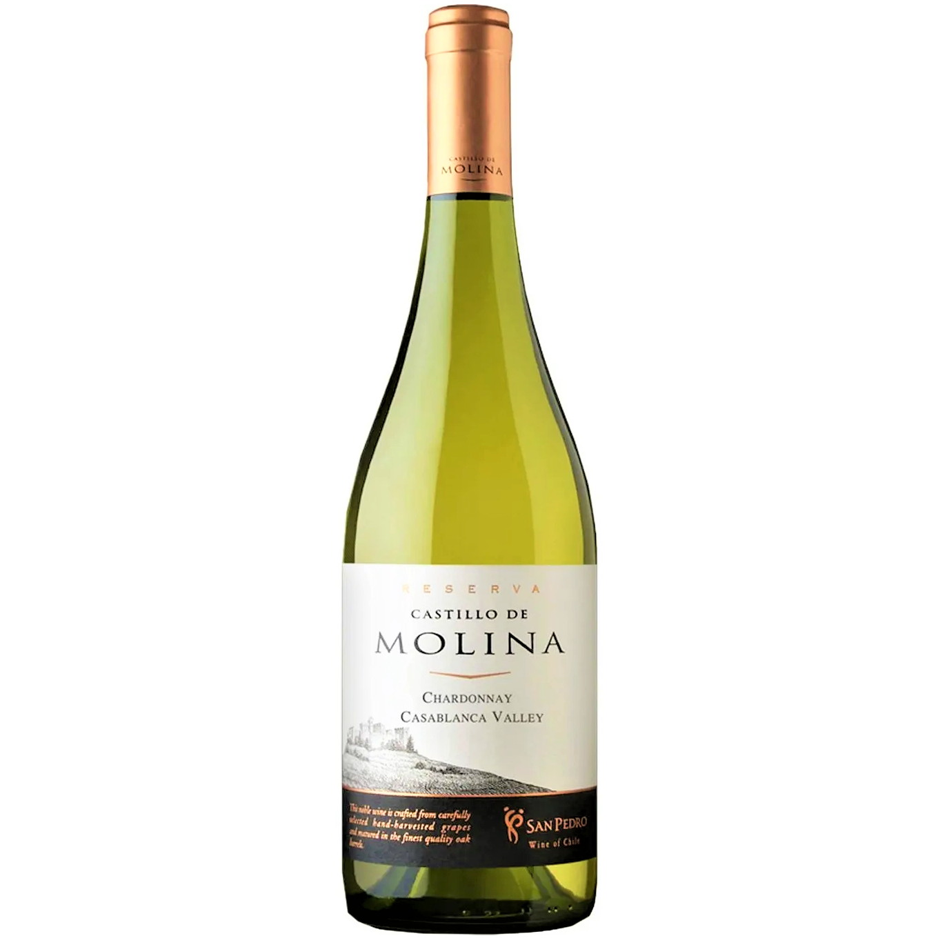 Вино Castillo de Molina Chardonnay, біле, сухе, 11,5-14%, 0,75 л - фото 1