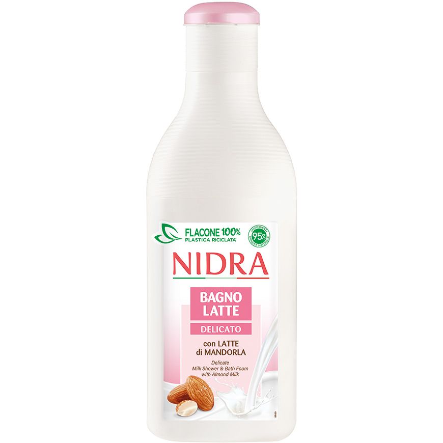 Піна для ванни та душу Nidra Bagnolatte Delicato ніжна з мигдальним молочком 750 мл - фото 1