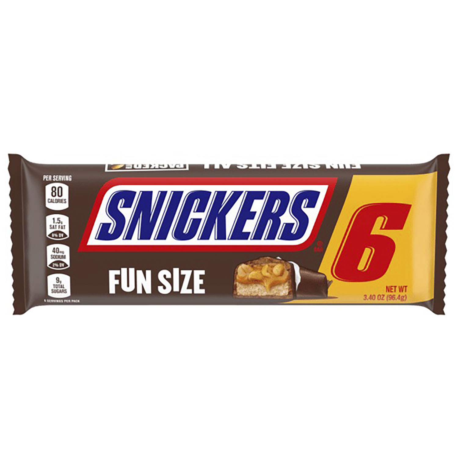 Батончики Snickers Milk Chocolate Fun Size Bars 6 шт. x 96 г - фото 1