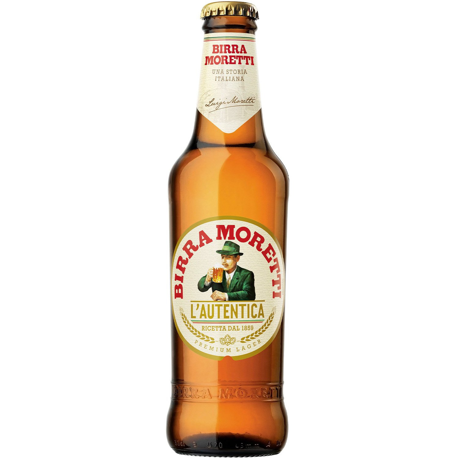 Пиво Birra Moretti L’autentica, светлое, 4,6%, 0,33 л - фото 1