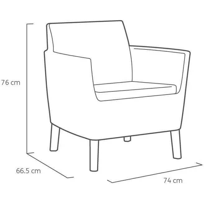 Набор мебели Allibert Salemo 3 seater set серый (17205990) - фото 4