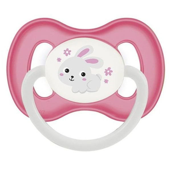 Пустушка силіконова Canpol Babies Bunny&Company Кролик, симетрична, 0-6 міс., рожевий (23/268_pin) - фото 1