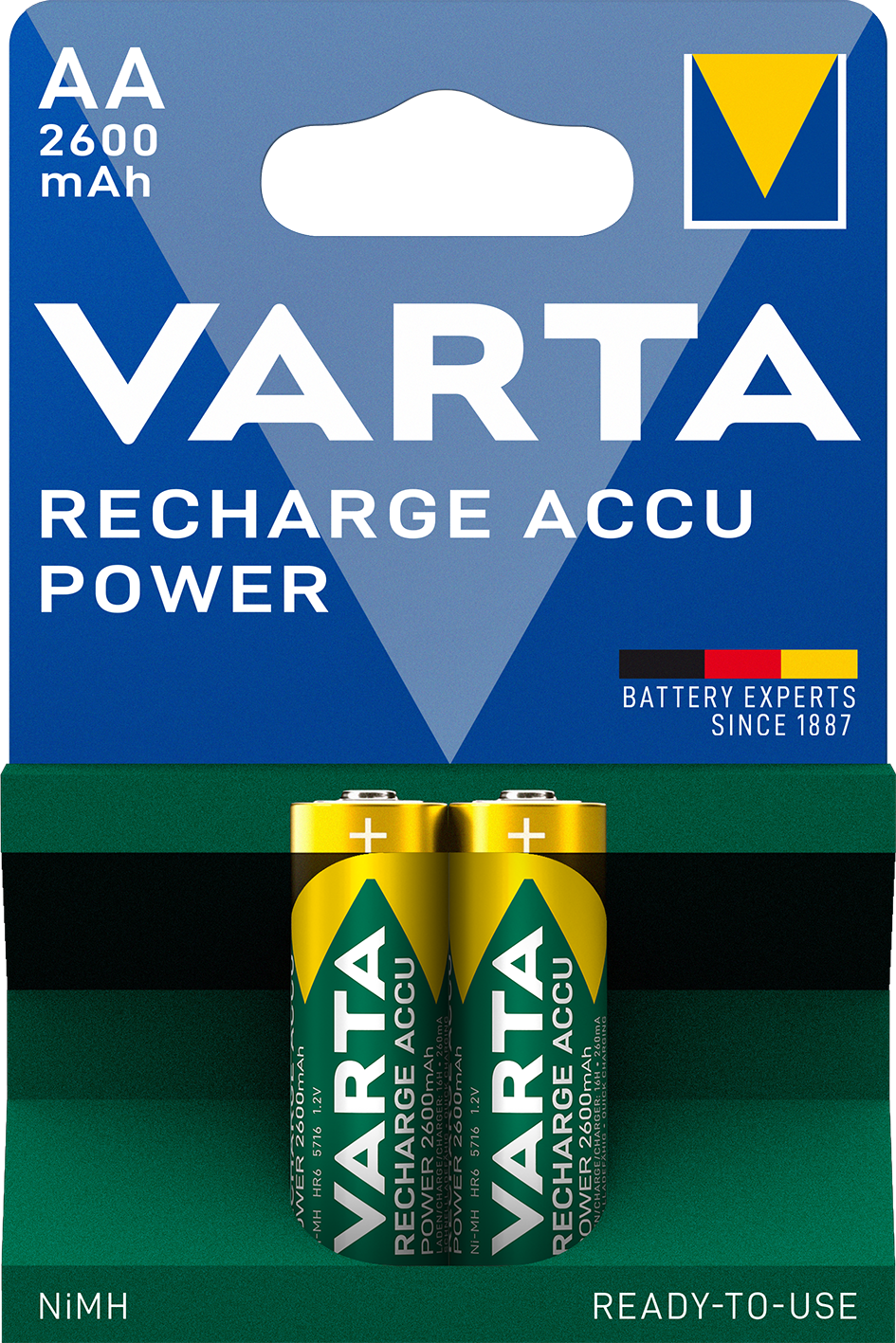 Аккумулятор Varta ACCU AA 2600mAh Bli 2 (ready 2 use), 2 шт. (05716101402) - фото 1
