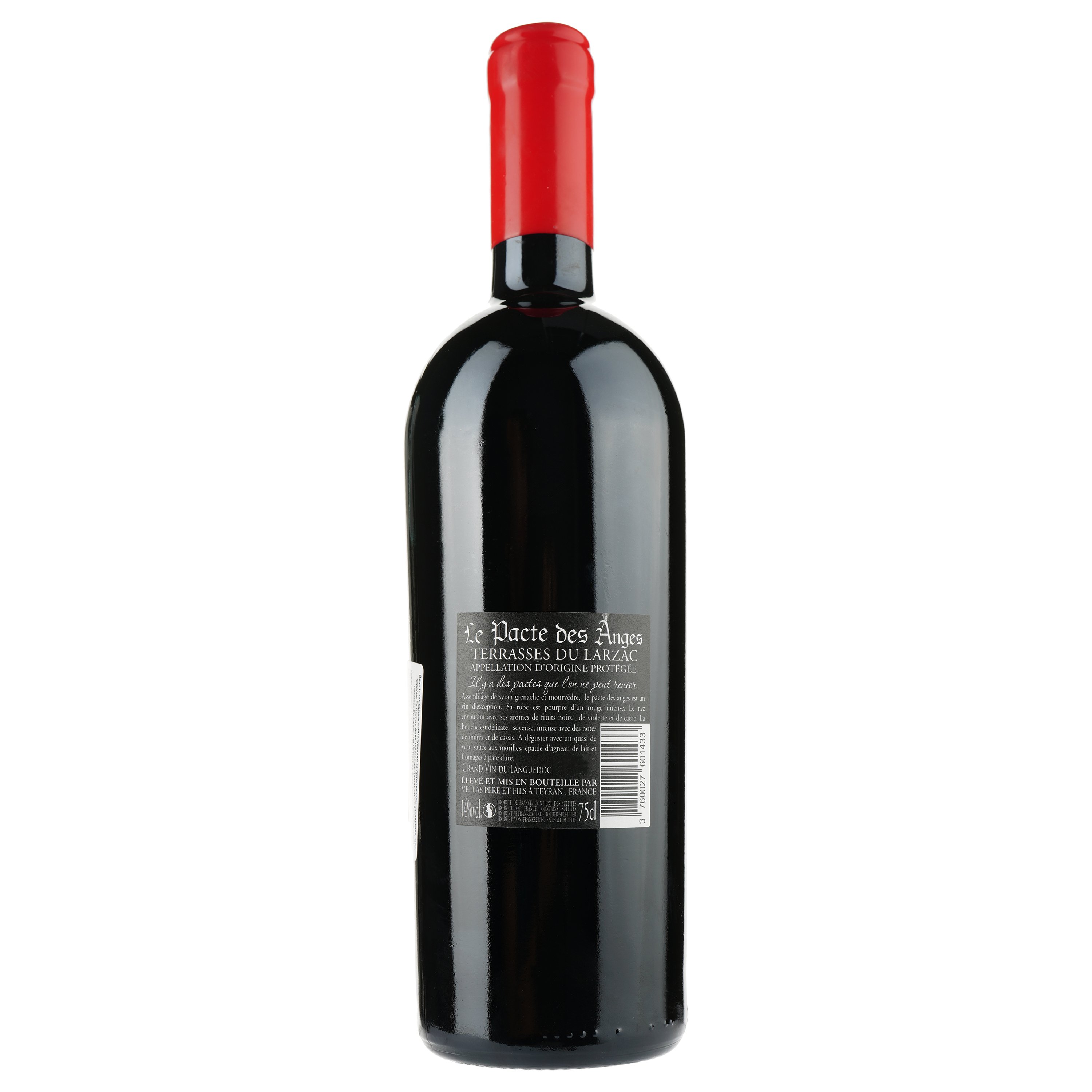 Вино Le Pacte Des Anges AOP Terrases du Larzac 2020, червоне, сухе, 0,75 л - фото 2