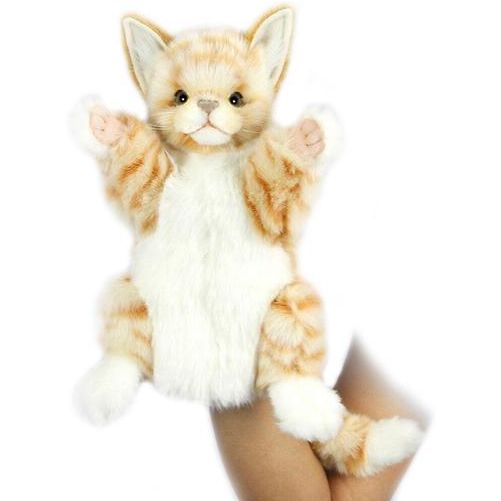 Мягкая игрушка на руку Hansa Puppet Имбирный кот, 30 см, белый с оранжевым (7182) - фото 2
