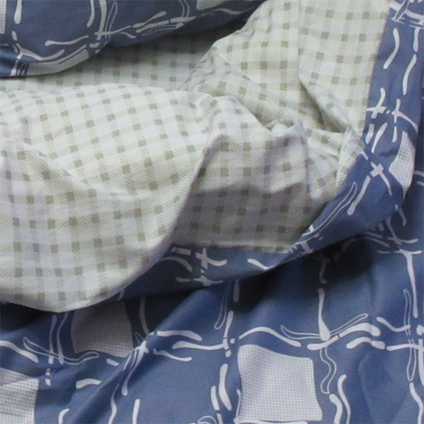 Комплект постельного белья TAG Tekstil с компаньоном Евро Синий 000142398 (S322) - фото 2