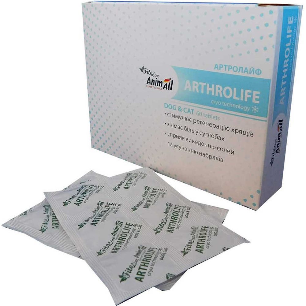 Витамины AnimAll FitoLine Arthrolife для кошек и собак 60 таблеток - фото 1
