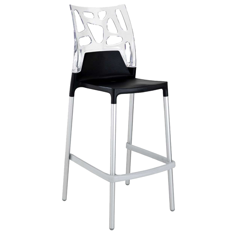 Барный стул Papatya X-Treme Ego-Rock, черный с белым (4820128120345) - фото 1