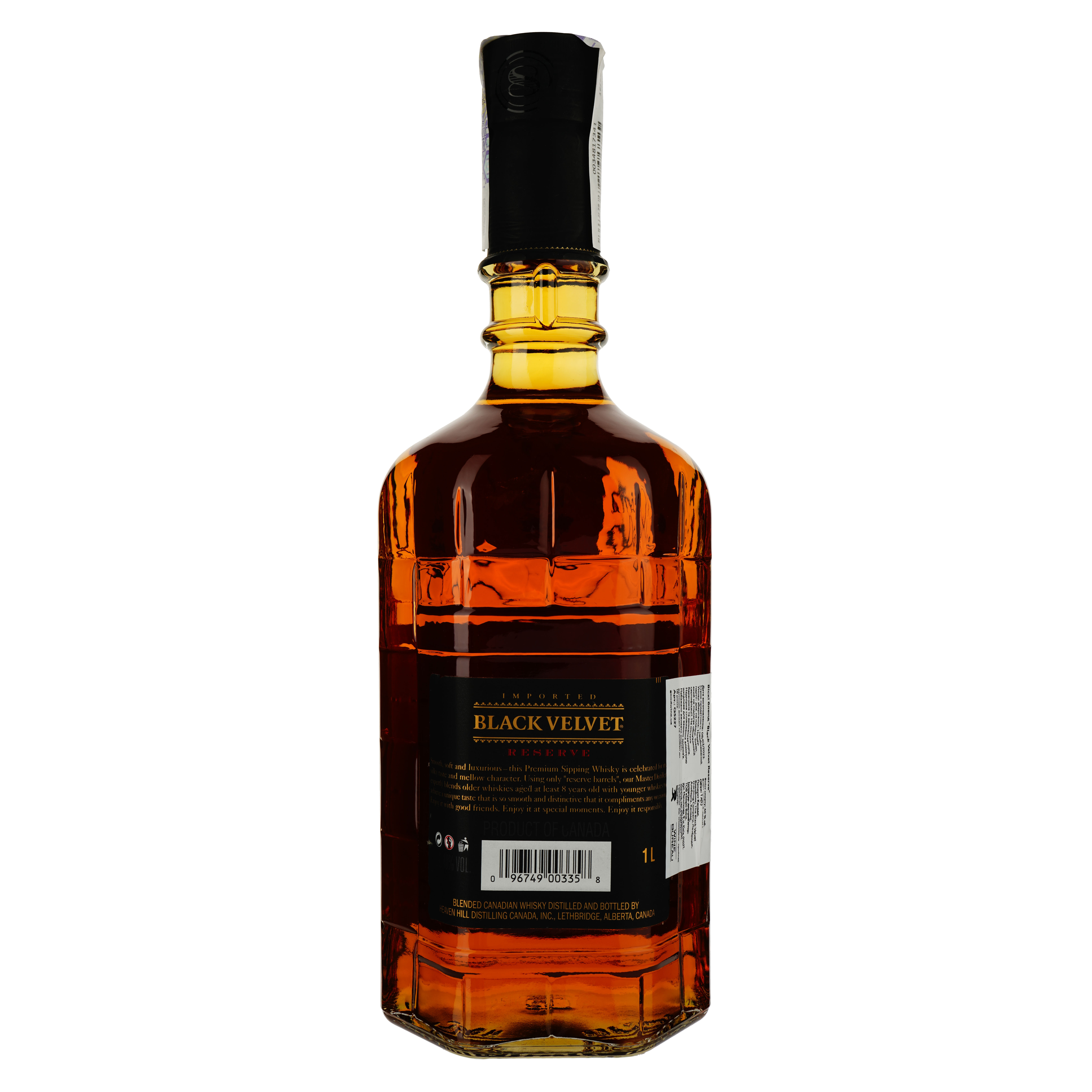 Віскі Black Velvet Reserve Blended Canadian Whisky, 40%, 1 л - фото 2