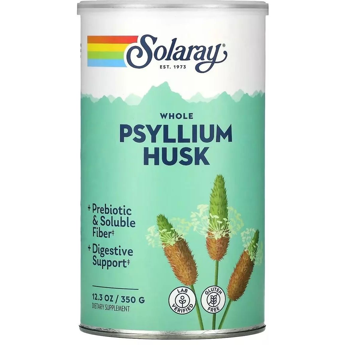 Цельная шелуха подорожника Solaray Whole Psyllium Husk 350 г - фото 1