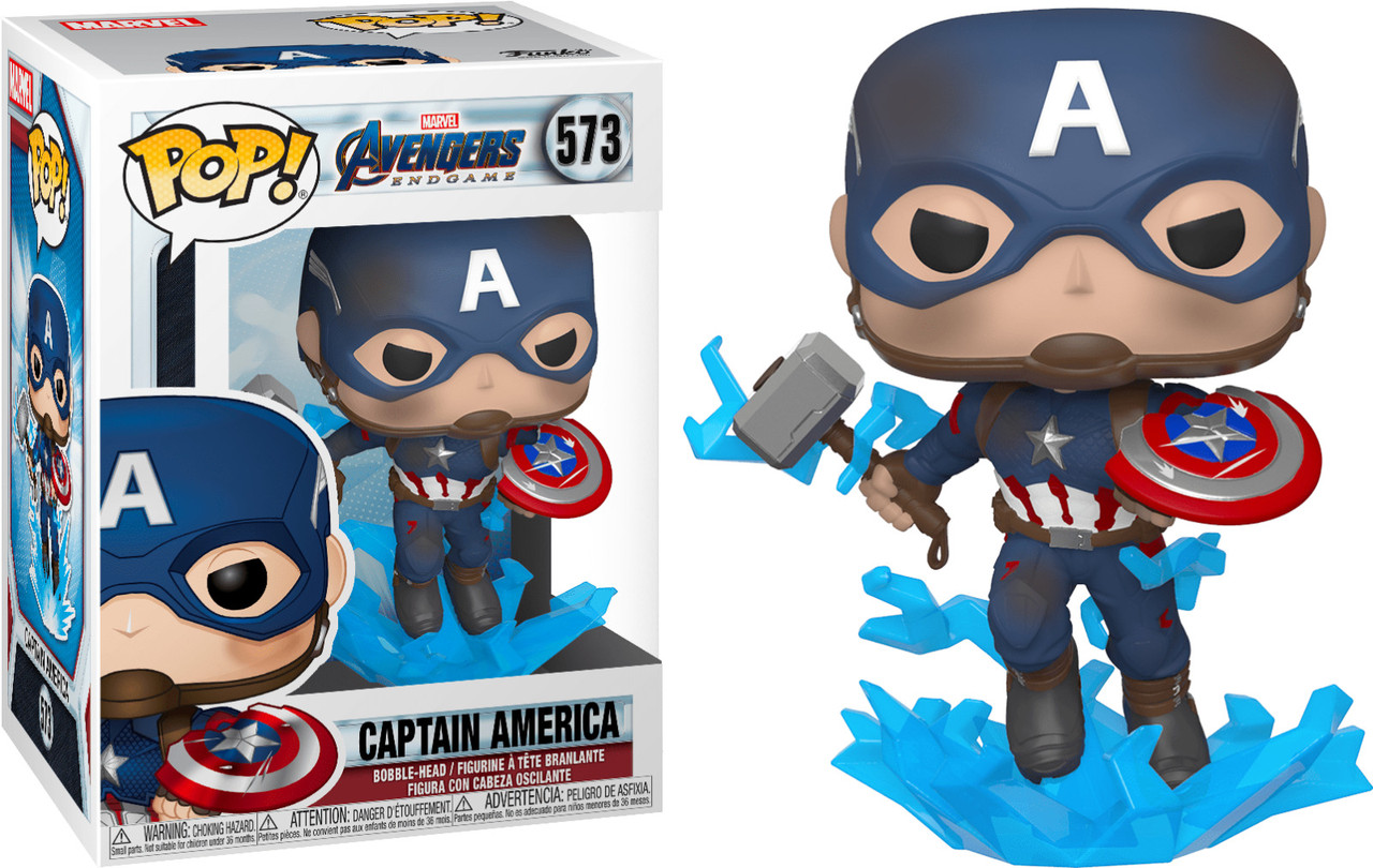 Фігурка Funko Pop Captain America Broken Shield and Mjolnir Капітан Америка з молотом Мьольнір 10 см CA 573 - фото 2