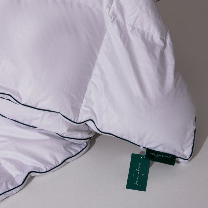 Одеяло пуховое MirSon Imperial Delight, зимнее, 215х155 см, белое с зеленым кантом - фото 7