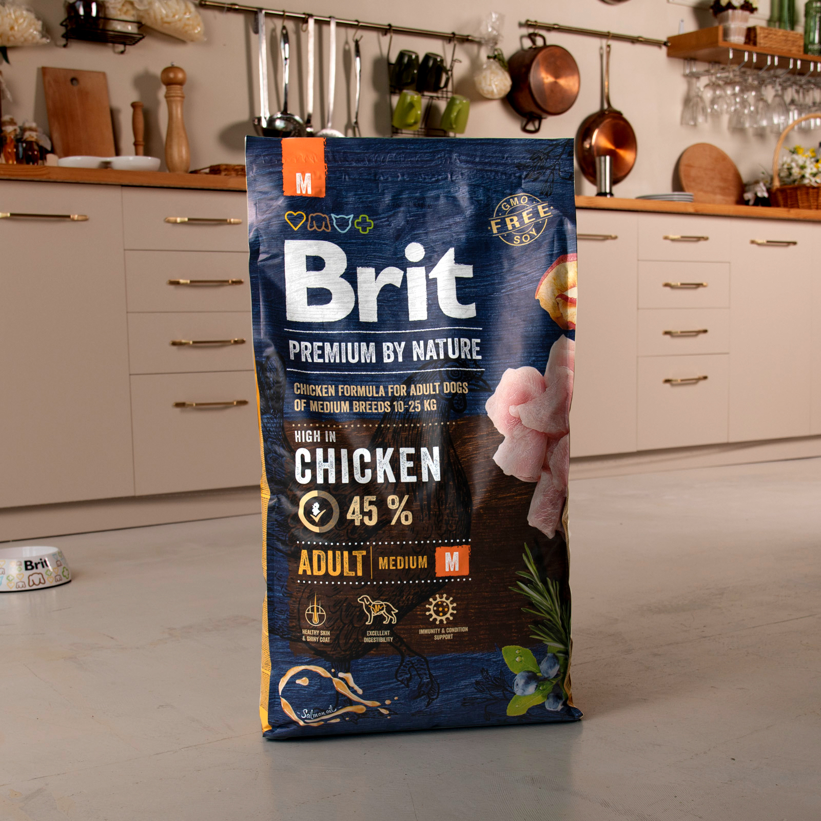 Сухий корм для собак середніх порід Brit Premium Dog Adult М, з куркою, 8 кг - фото 6