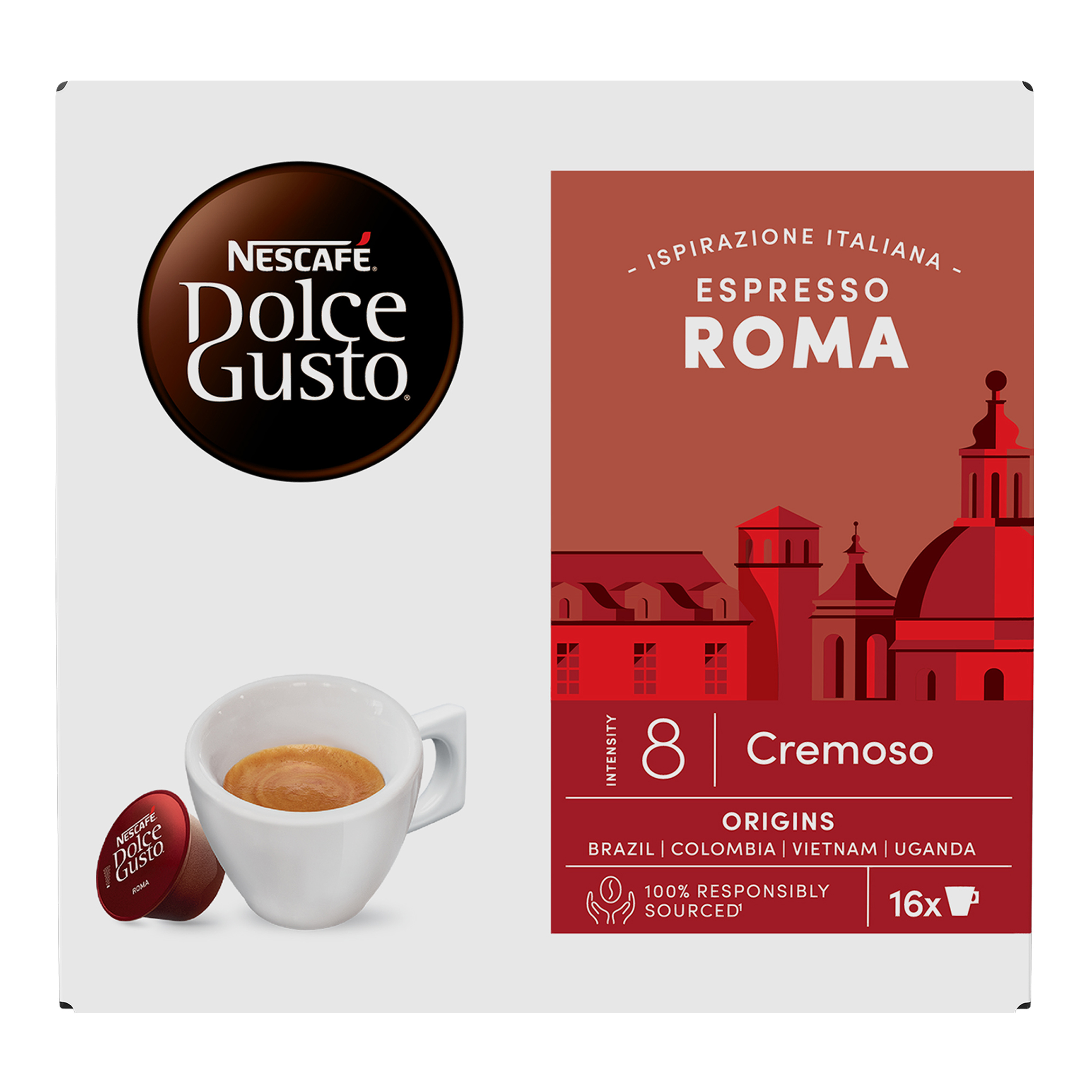 Кава в капсулах Nescafe Dolce Gusto Espresso Roma 99.2 г (16 шт. по 6.2 г) - фото 5