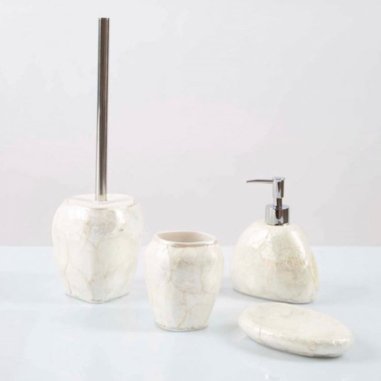 Комплект у ванну Irya Sedef beyaz, 4 предмети, білий (svt-2000022303538) - фото 1