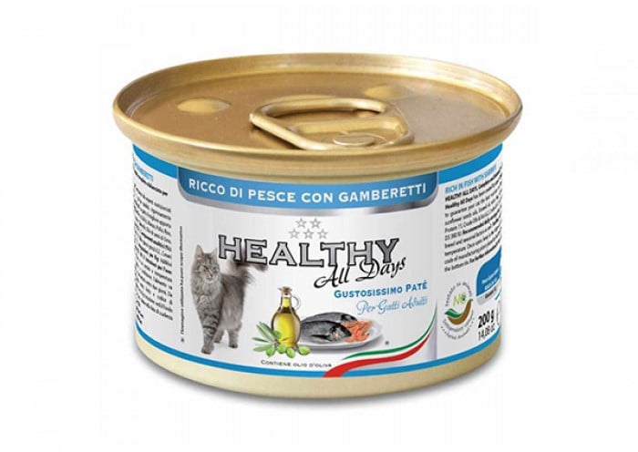 Влажный корм для котов Healthy All Days, с рибою та креветками, 200 г - фото 1