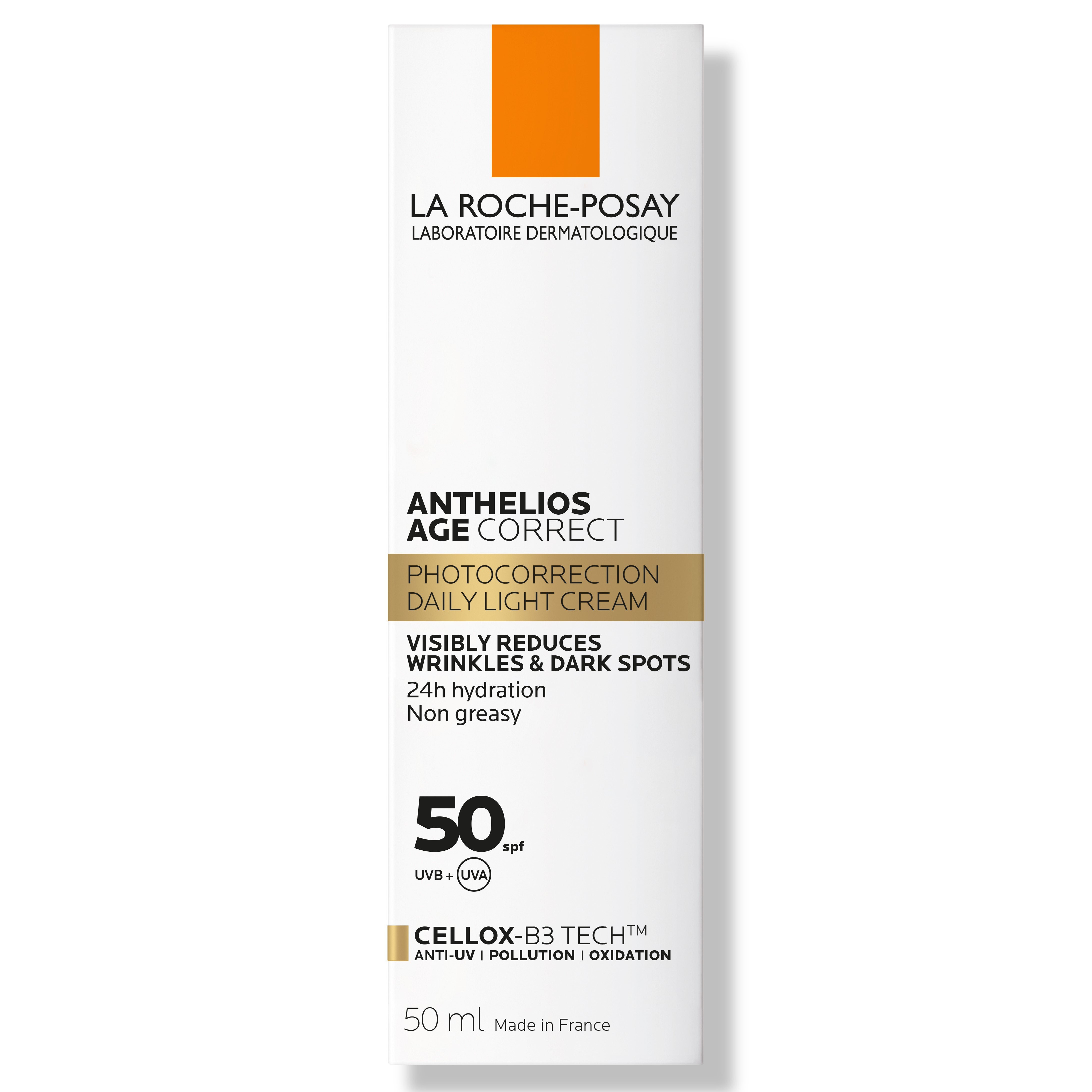 Антивозрастное солнцезащитное средство для чувствительной кожи лица La Roche-Posay Anthelios Age Correct против морщин и пигментации, SPF 50, 50 мл (MB359000) - фото 2