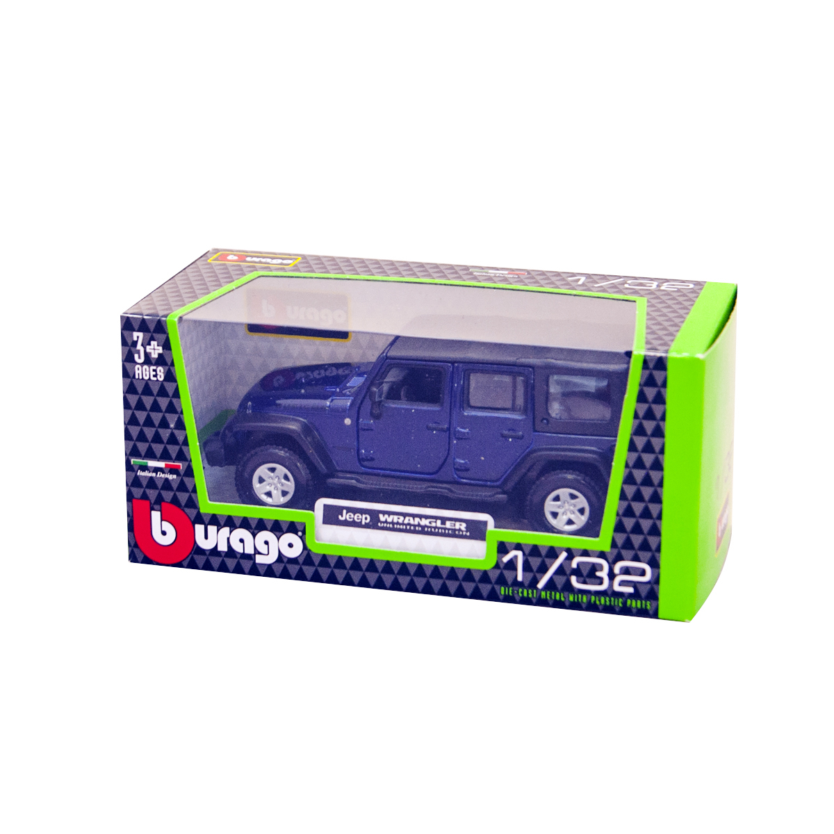Автомодель Bburago Jeep Wrangler Unlimited Rubicon 1:32 темно-синя (18-43012) - фото 4