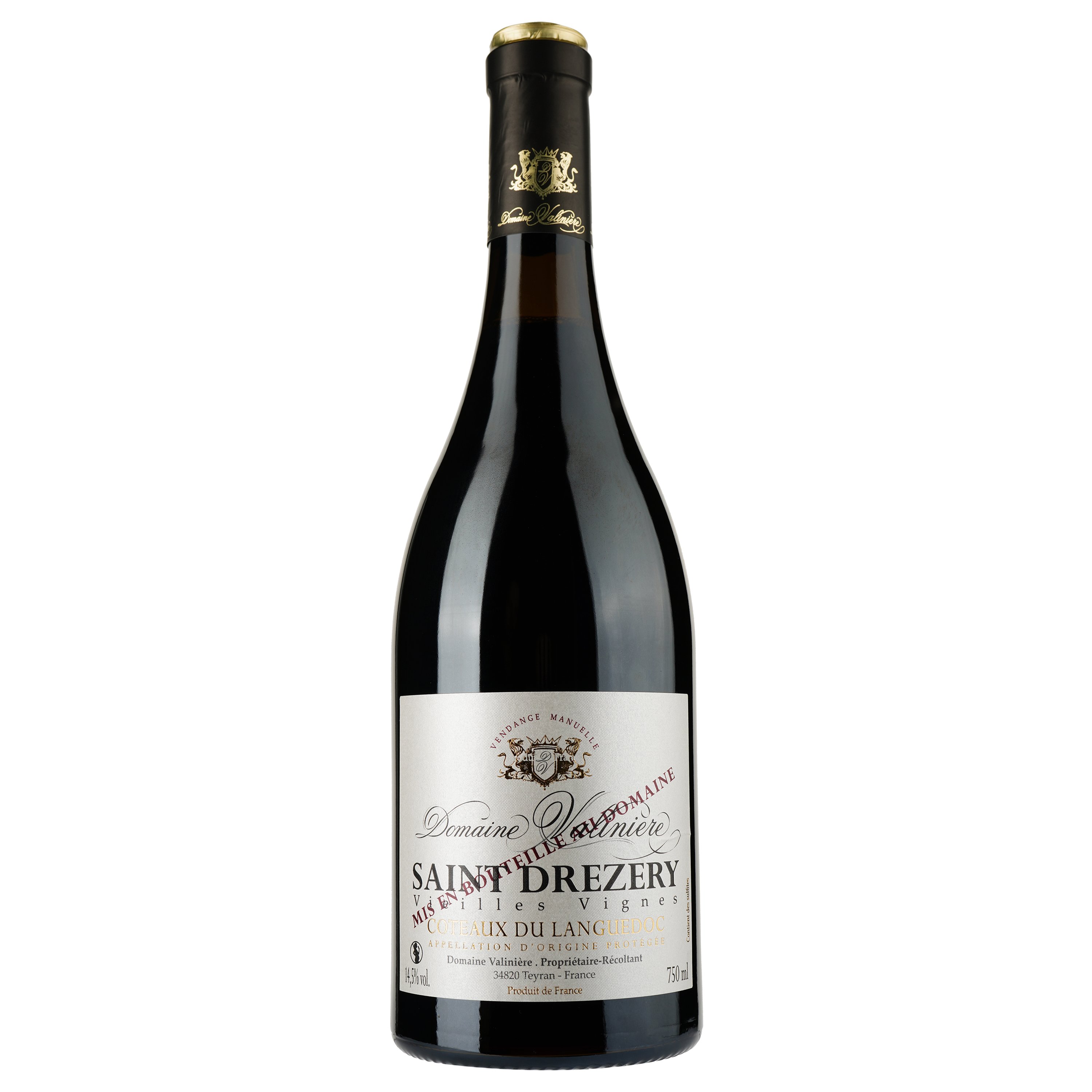 Вино Domaine Valiniere Saint Drezery Vieilles Vignes 2016 AOP Coteaux du Languedoc, червоне, сухе, 0,75 л - фото 1