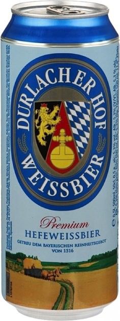 Пиво Durlacher Premium Hefeweissbier светлое, 5.3%, ж/б, 0.5 л - фото 1