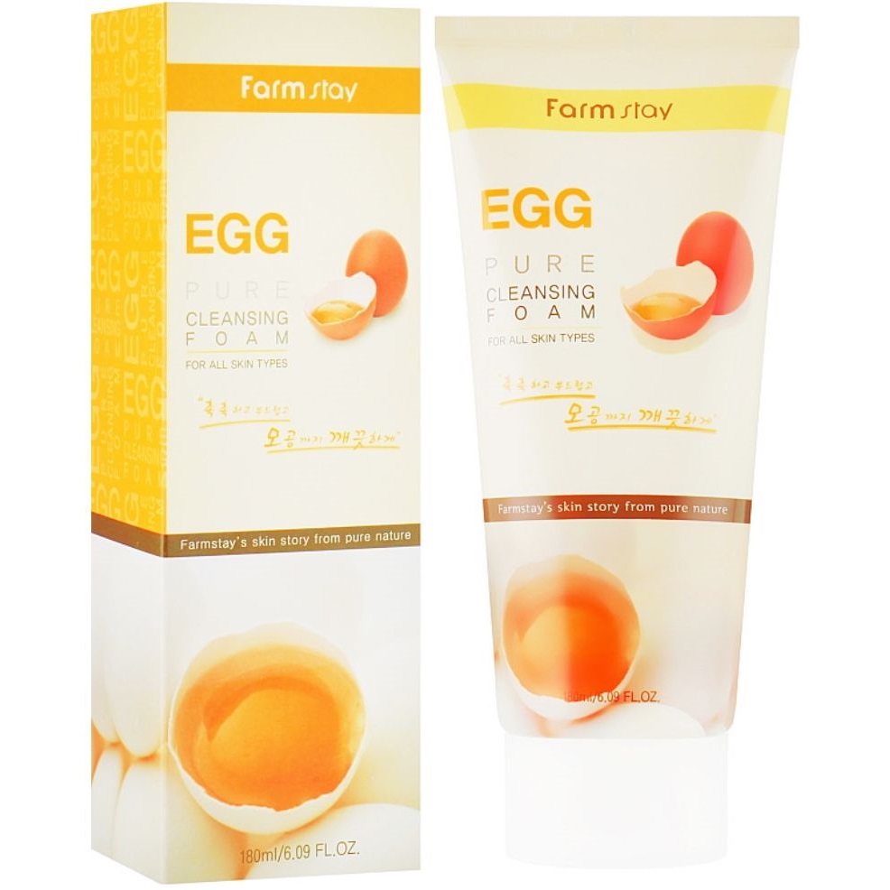 Пенка очищающая для лица FarmStay Pure Cleansing Foam Egg с яичным экстрактом 180 мл - фото 1