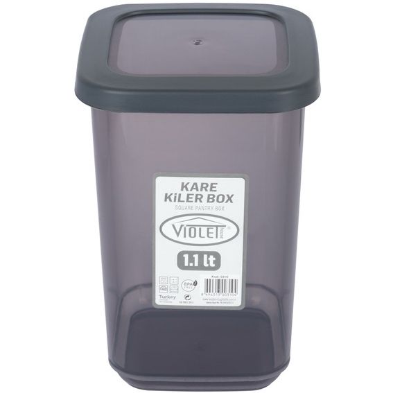 Контейнер для сыпучих продуктов Violet House, 1,1 л, черный (0310 Transparent Black) - фото 1