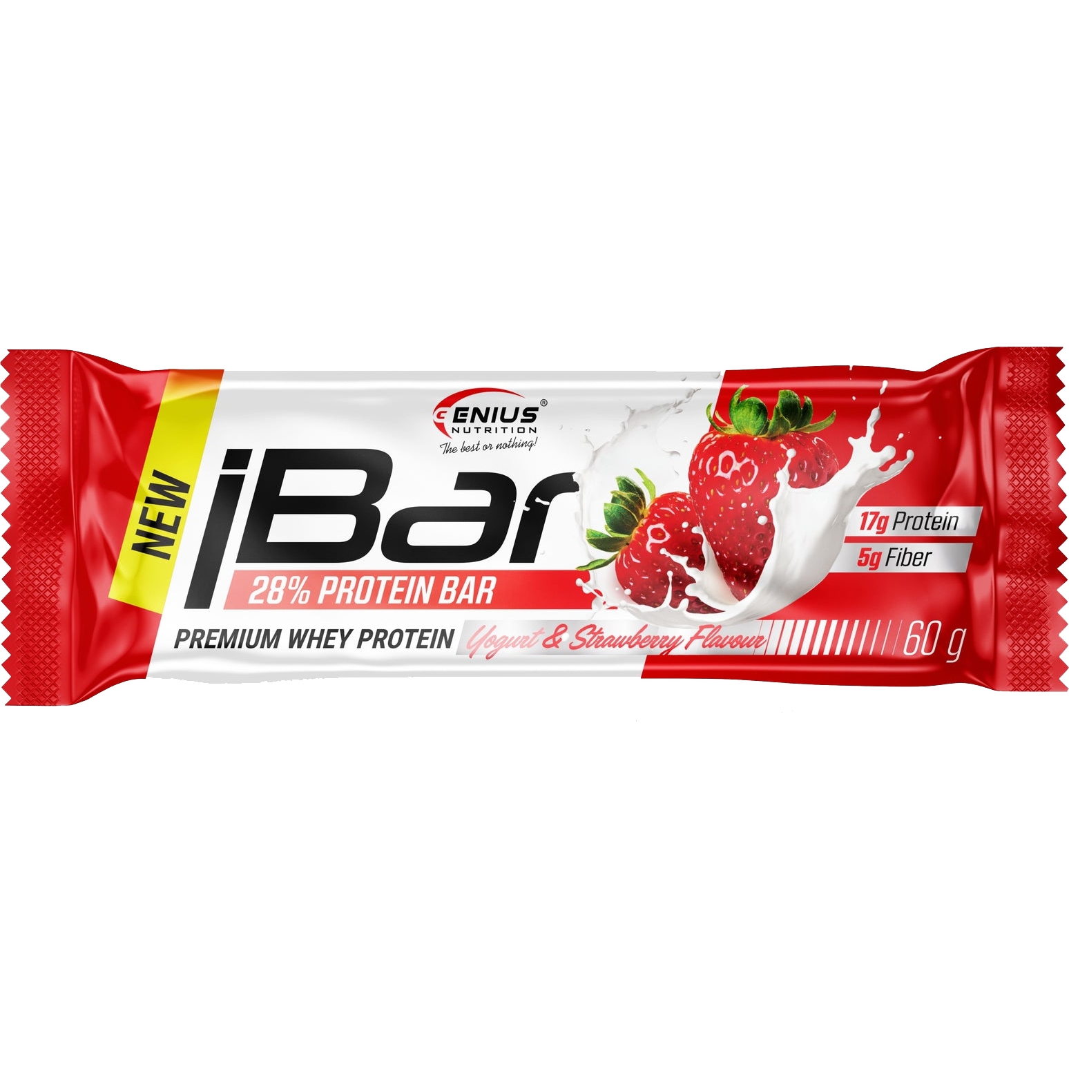 Батончик Genius Nutrition iBar Yogurt & Strawberry 60 г - фото 1