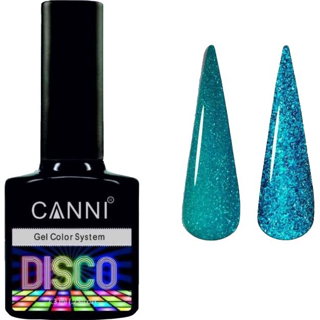 Светоотражающий гель-лак Canni Disco 3D flash №553 аквамарин 7.3 мл - фото 1