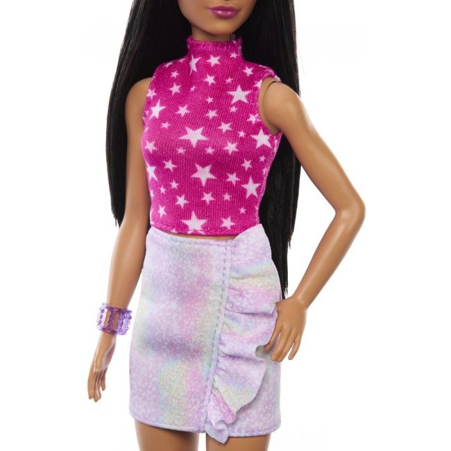Кукла Barbie Модница в розовом топе со звездным принтом (HRH13) - фото 4
