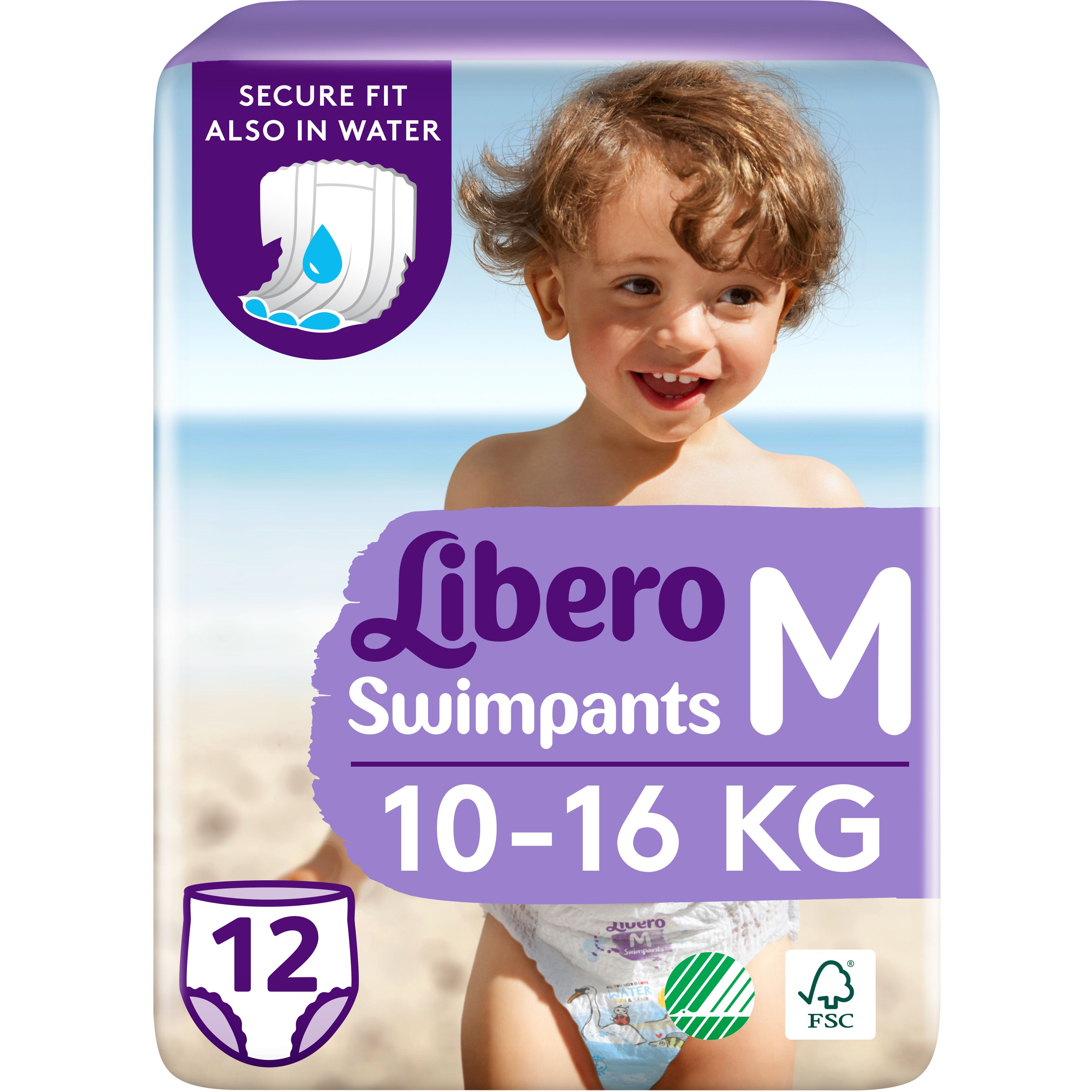 Підгузки-трусики для плавання Libero Swimpants Medium 3 (10-16 кг), 12 шт. - фото 1