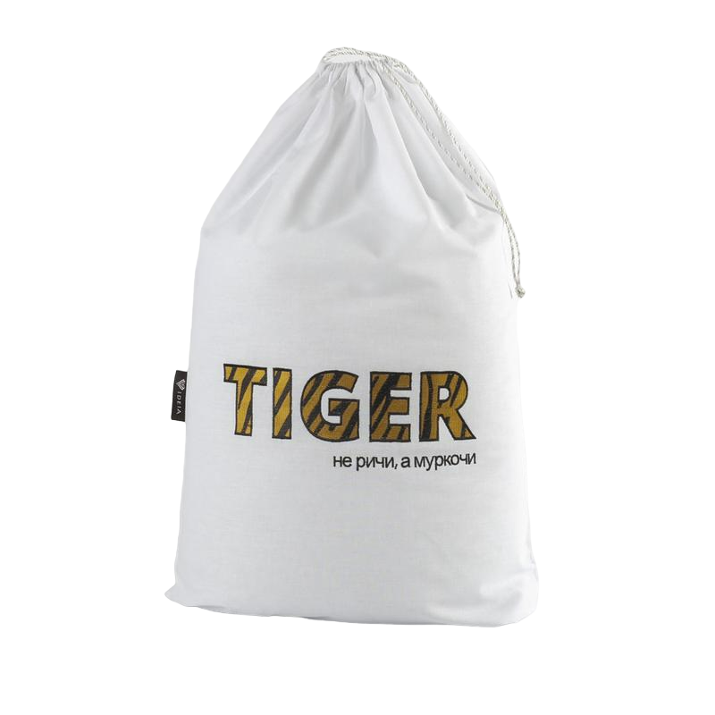 Мішечок для подарунків Ideia Тигр, на зав'язках, 60х40 см, білий (8-34280) - фото 1