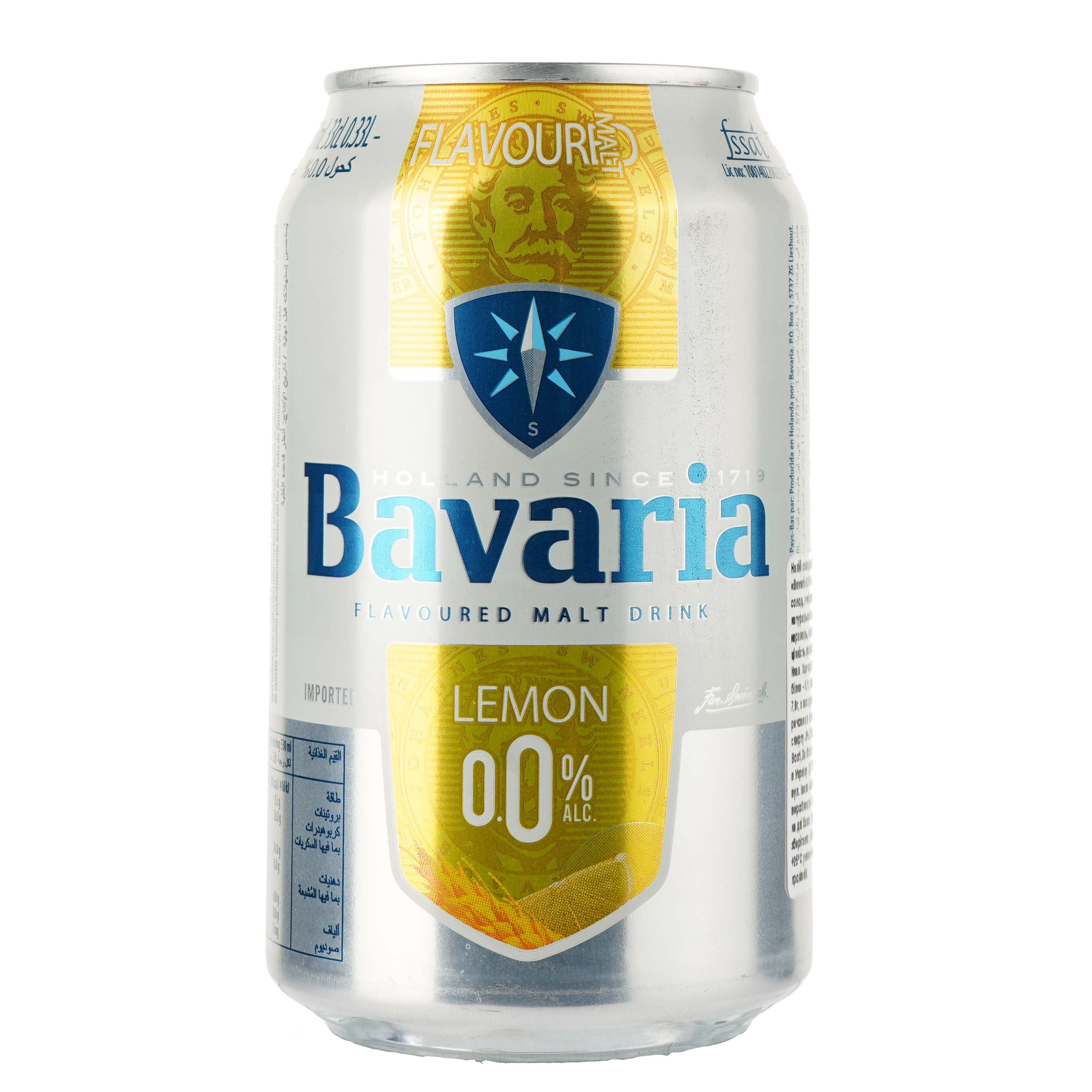 Пиво безалкогольное Bavaria Лимон светлое, ж/б, 0.33 л - фото 1