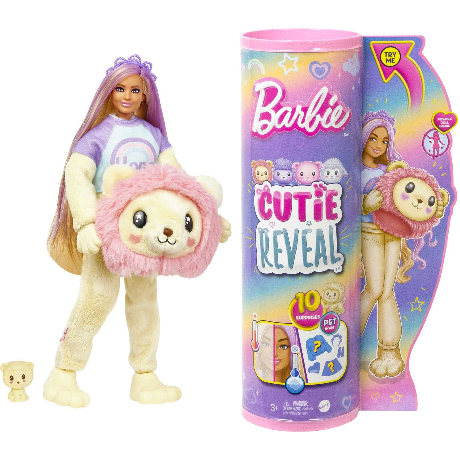 Кукла Barbie Cutie Reveal Мягкие и пушистые, в костюме львенка (HKR06) - фото 1