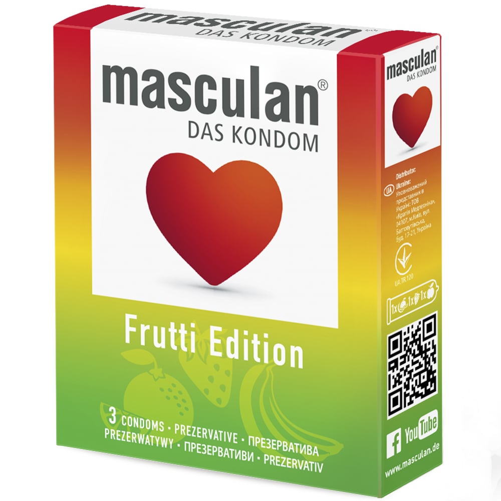 Презервативи Masculan Frutti Edition кольорові з ароматами 3 шт. - фото 1