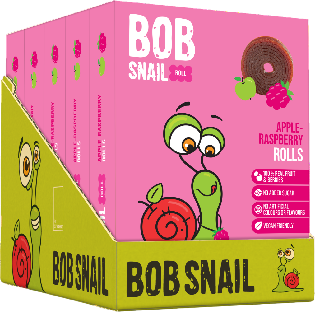 Набір фруктових цукерок Bob Snail Яблучно-Малинові (5 шт. х 100 г) - фото 1