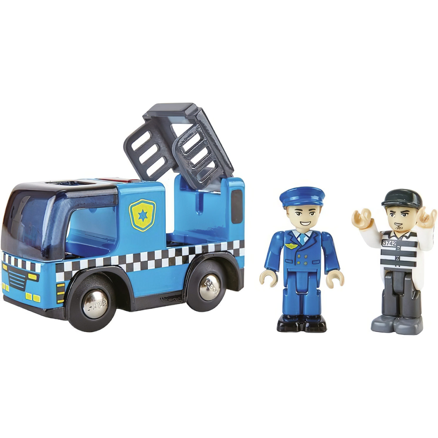 Іграшковий поліцейський автомобіль Hape з фігурками (E3738) - фото 1