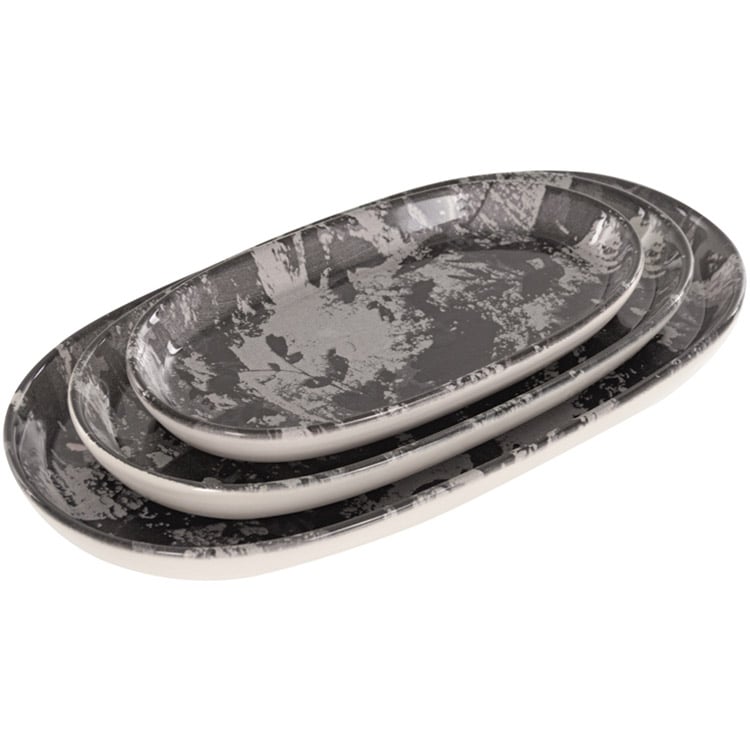 Фото - Інший столовий посуд ALBA Набір блюд  ceramics Graphite, чорний, 3 шт.  (769-020)