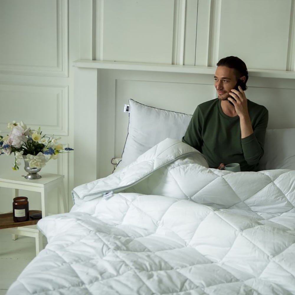 Одеяло шерстяное MirSon Royal №025, летнее, 140x205 см, белое - фото 6