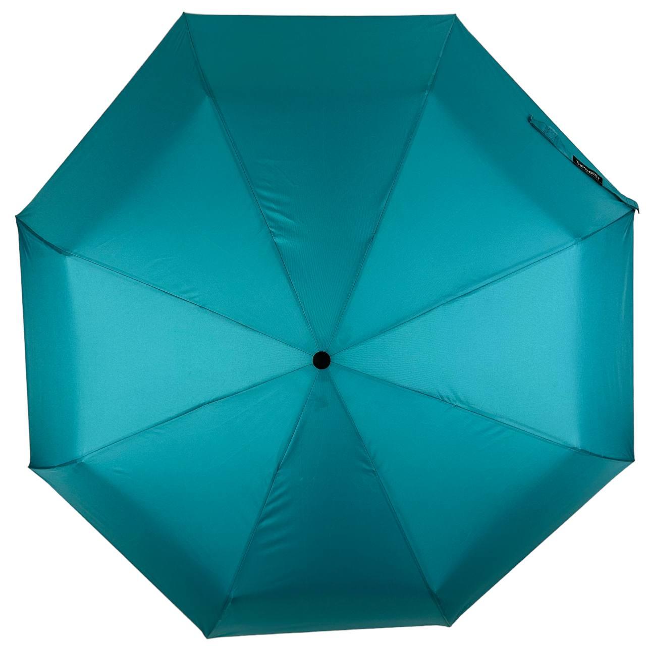 Жіноча складана парасолька механічна The Best 95 см бірюзова - фото 3