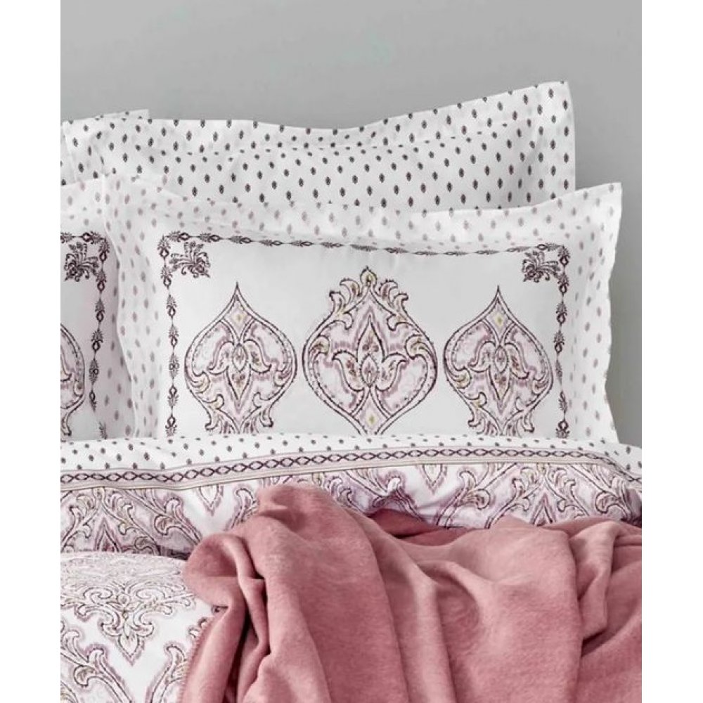 Комплект постельного белья Karaca Home Care pudra, ранфорс, евростандарт, розовый (svt-2000022300735) - фото 1