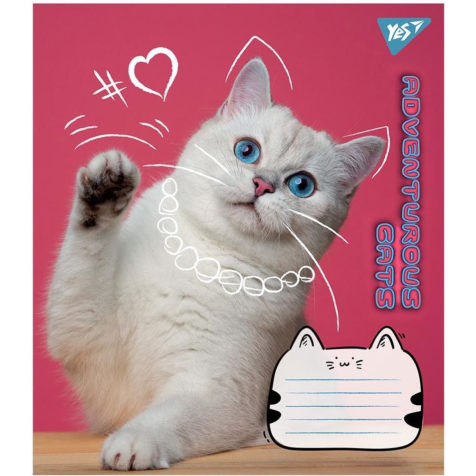 Набір зошитів Yes Adventurous Cats, А5, в клітинку, 24 аркуша, 20 шт. (766630) - фото 1