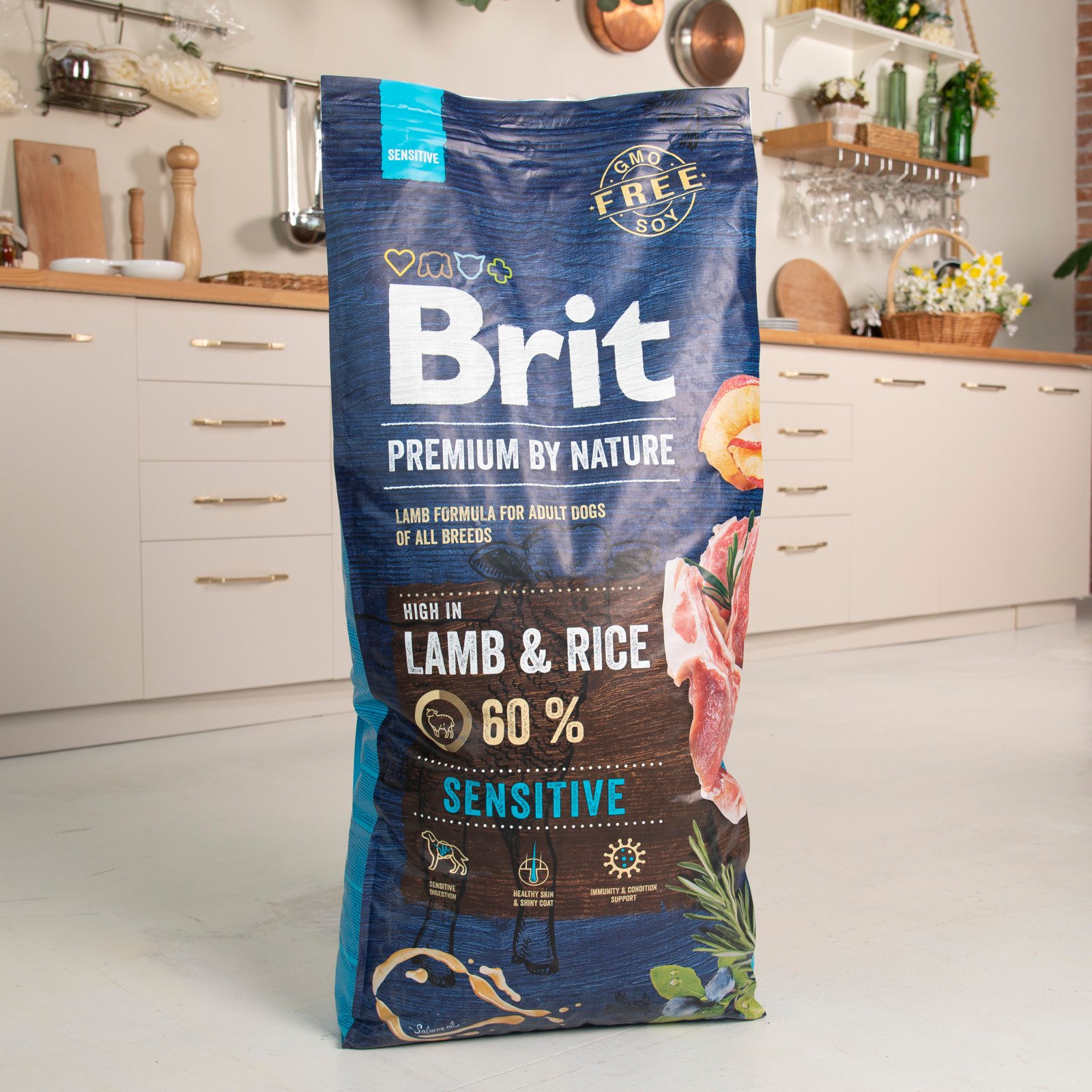Сухий корм для собак з чутливим травленням Brit Premium Dog Sensitive Lamb, з ягням, 15 кг - фото 6