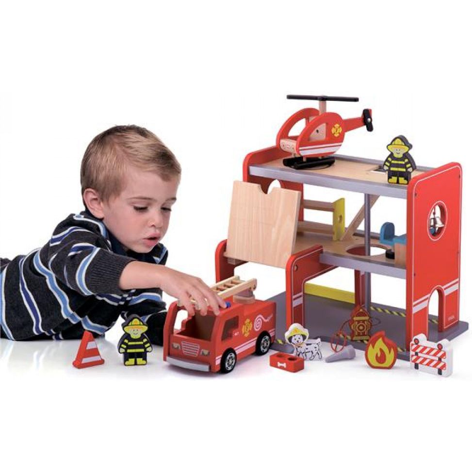 Деревянный игровой набор Viga Toys Пожарная станция (50828) - фото 4