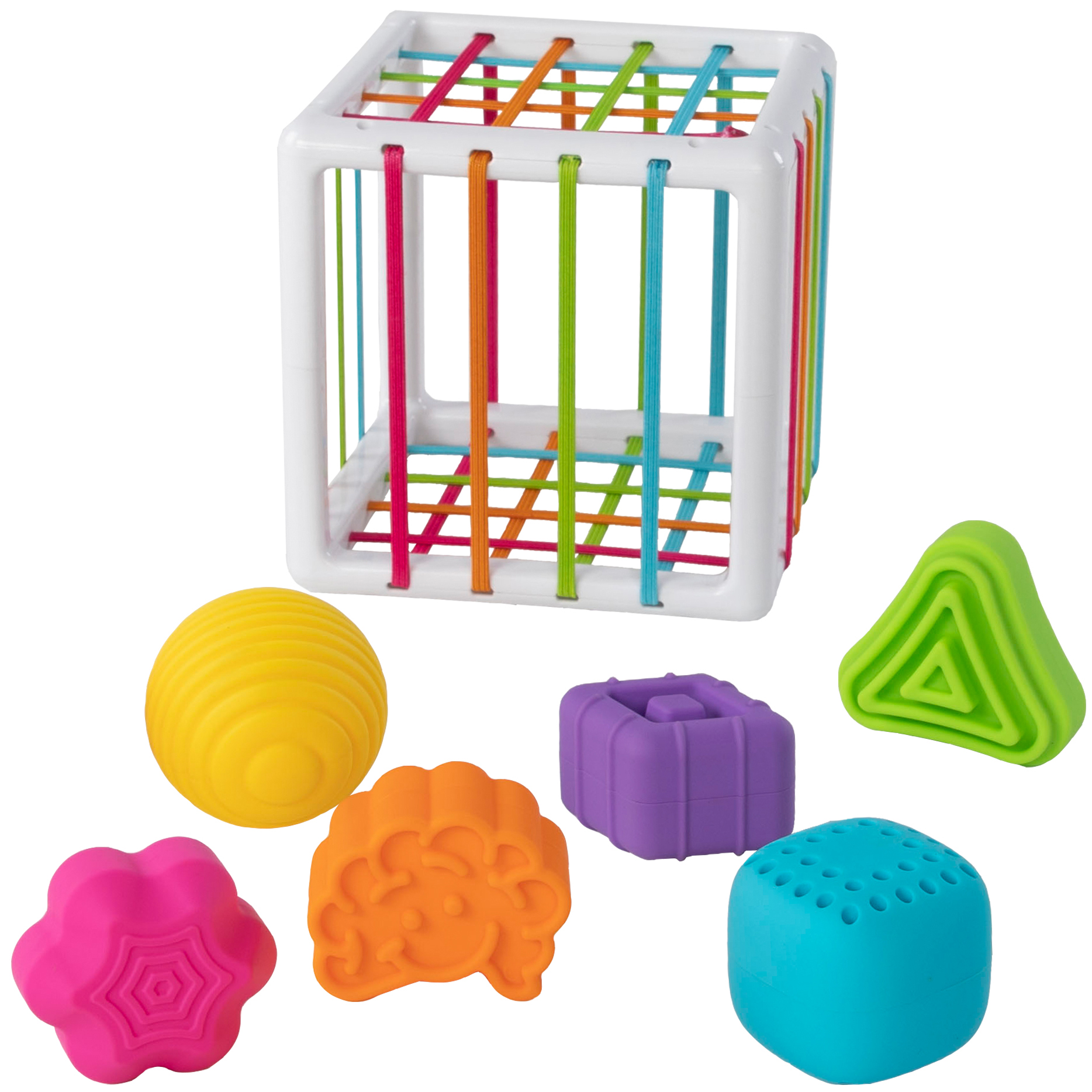 Сортер-куб со стенками-шнурочками Fat Brain Toys InnyBin (F251ML) - фото 1