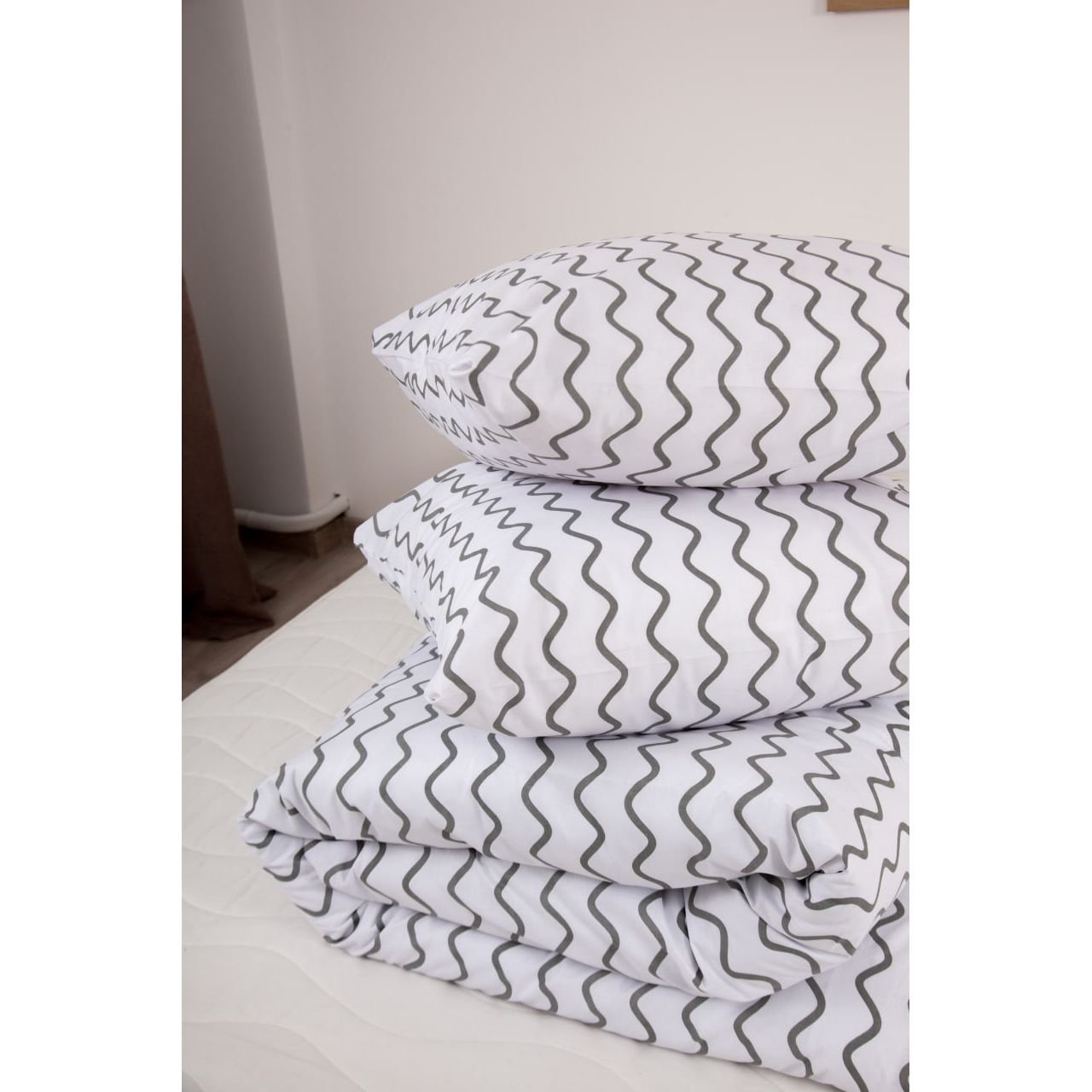 Комплект постельного белья ТЕП Happy Sleep Duo Pearl Dream - Grey двуспальный белый с серым (2-04010_26635) - фото 3